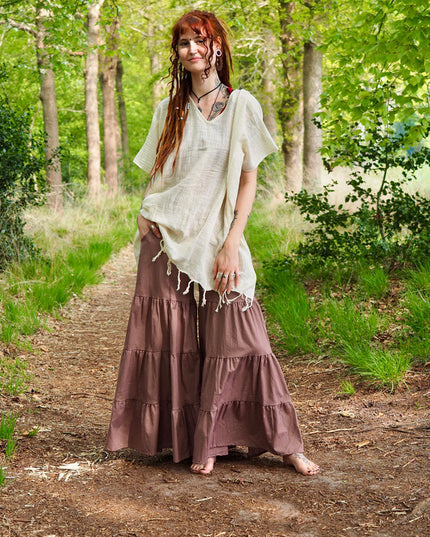 Desert Breeze poncho Gebroken wit