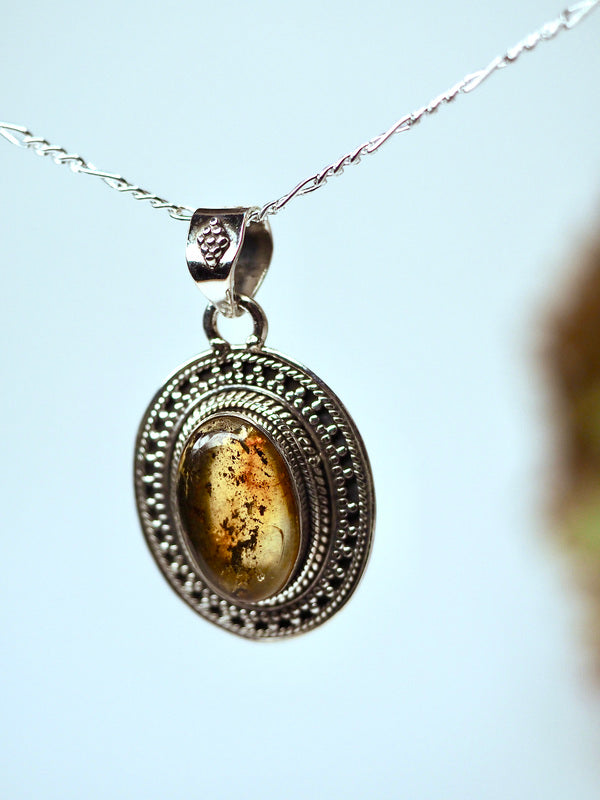 Amber Edelsteen hanger 925 zilver