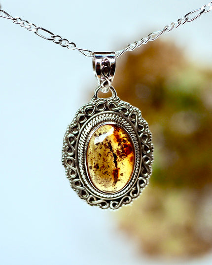 Amber Edelsteen hanger 925 zilver