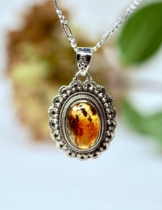 Amber Edelsteen hanger 925 zilver