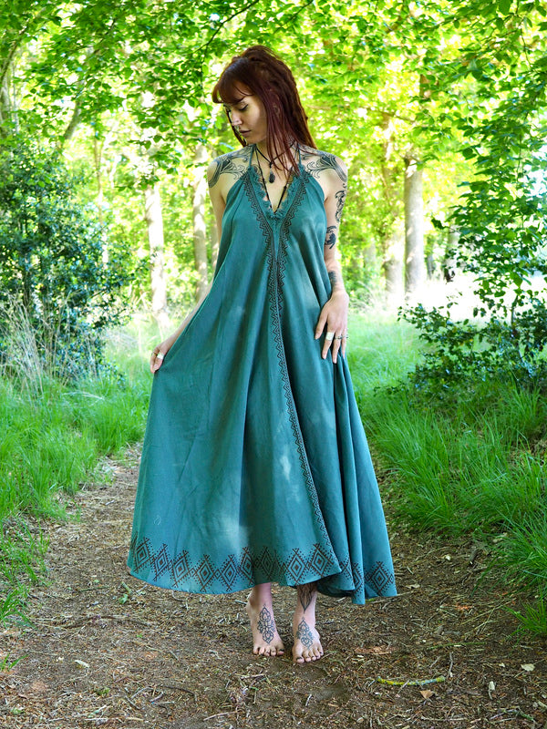 Moonflower zomerjurk Petrol