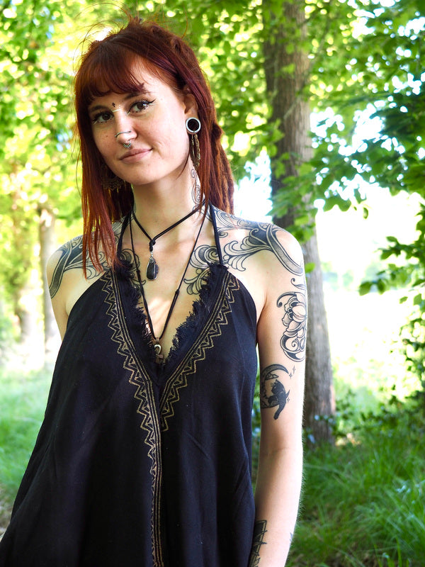 Moonflower zomerjurk Zwart