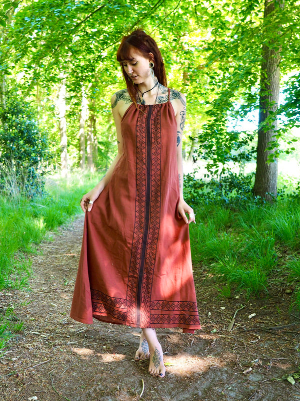 Stardust zomerjurk Warm bruin