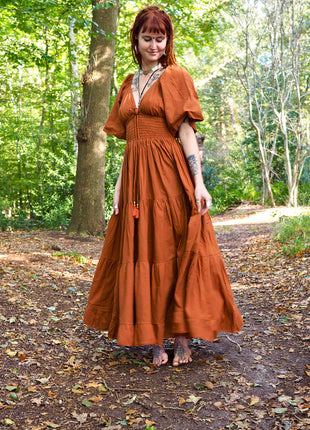 Tara Jurk Lang Warm oranje