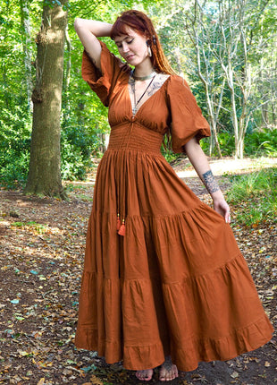 Tara Jurk Lang Warm oranje