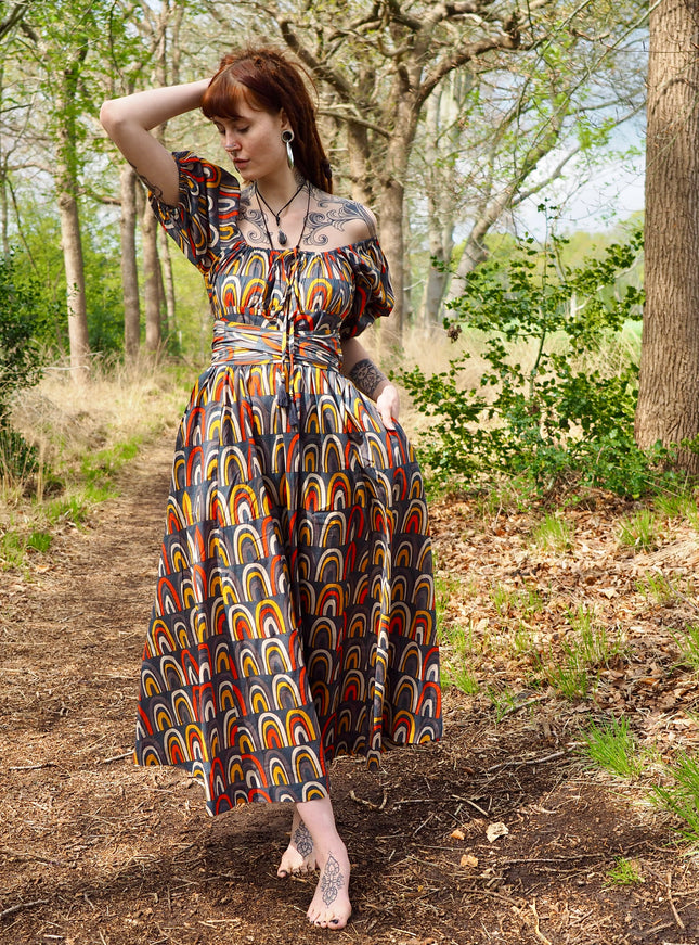 Grace Jurk Print Regenboog Grijs