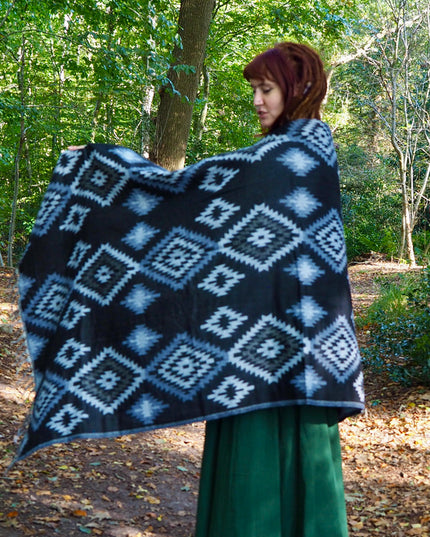 Omslagdoek Fleece Zwart/ Antraciet