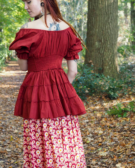 Boho Blouse Warm Rood
