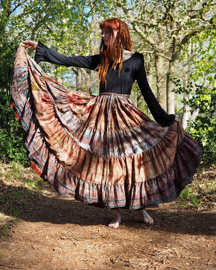Tie Dye Silk Skirt 219