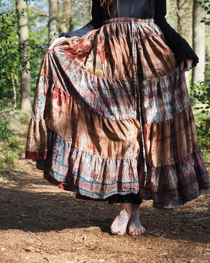 Tie Dye Silk Skirt 219