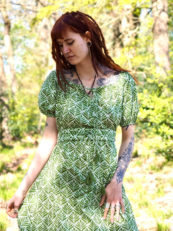 Selene Zomerjurk - Bohemian Maxi Jurk Groen