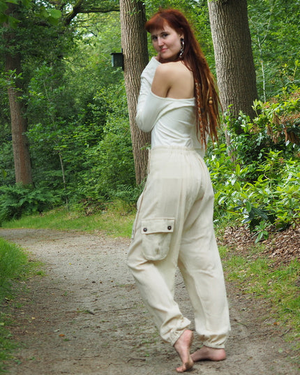 Harem broek gebroken wit