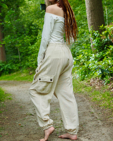 Harem broek gebroken wit