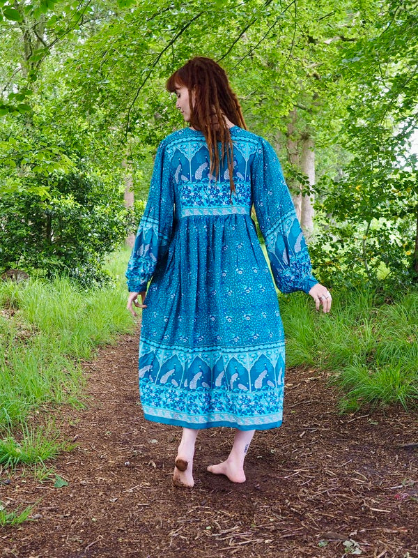 Fay Dress Handblock Blue
