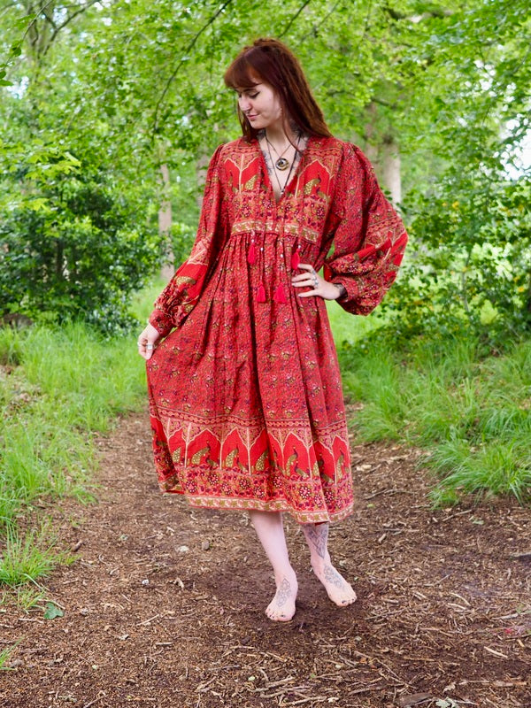 Fay Dress Handblock Blue