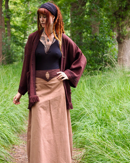 Kimono / Vest Aztec print donkerbruin