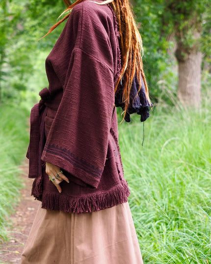 Kimono / Vest Aztec print donkerbruin
