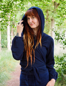Strickjacke mit Kapuze, Kastanienbraun/Rot