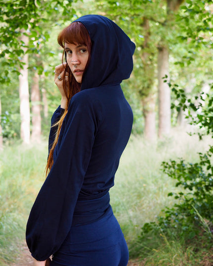 Strickjacke mit Kapuze, Kastanienbraun/Rot