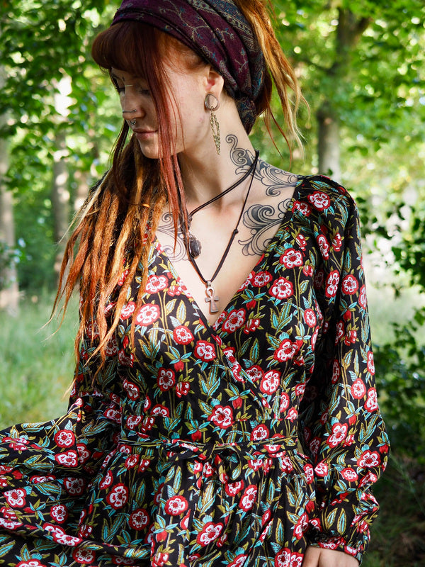 Devi Dress Zwart / flower
