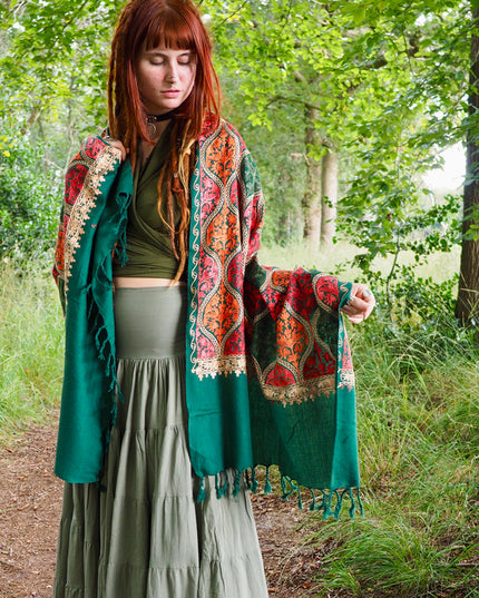 Omslagdoek India Groen