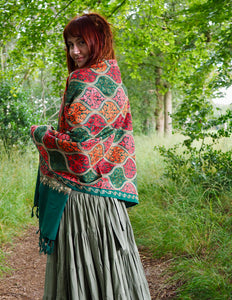 Omslagdoek India Groen