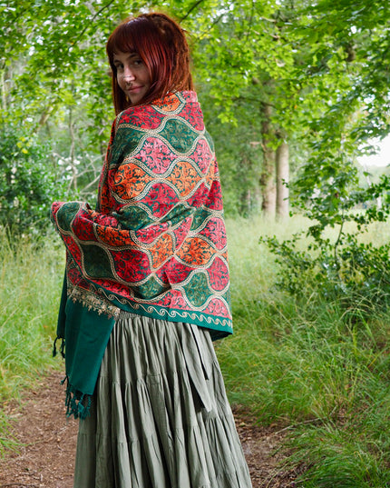 Omslagdoek India Groen