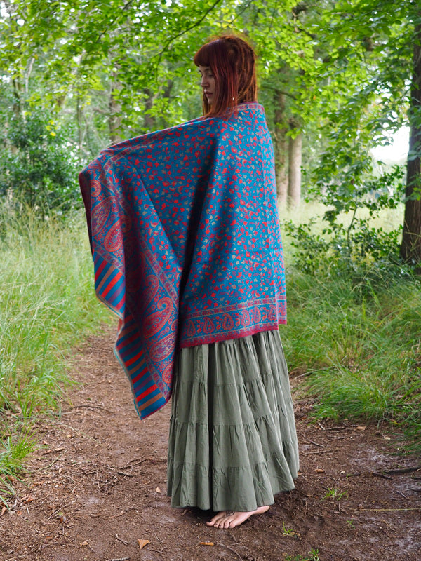 Omslagdoek Paisley Turquoise