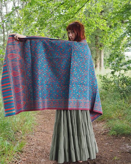 Omslagdoek Paisley Turquoise