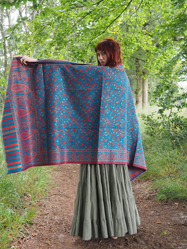 Omslagdoek Paisley Turquoise