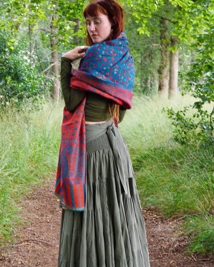 Omslagdoek Paisley Turquoise