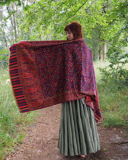 Omslagdoek Paisley Donkerblauw