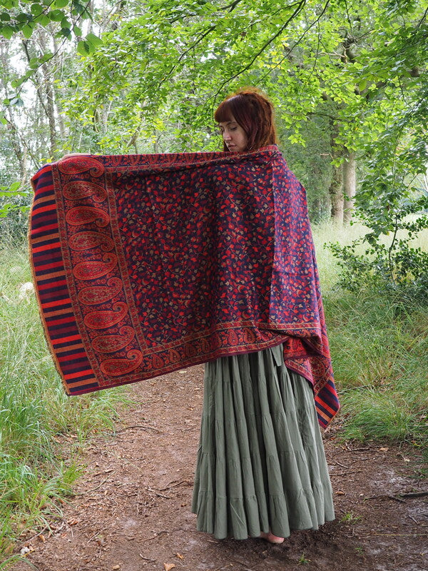 Omslagdoek Paisley Donkerblauw