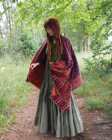 Omslagdoek Paisley Donkerblauw