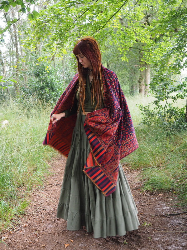 Omslagdoek Paisley Donkerblauw