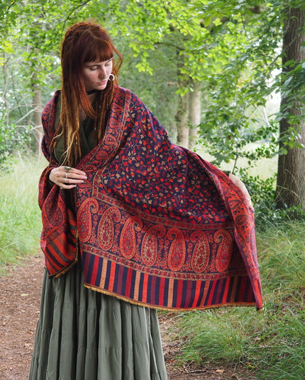 Omslagdoek Paisley Donkerblauw