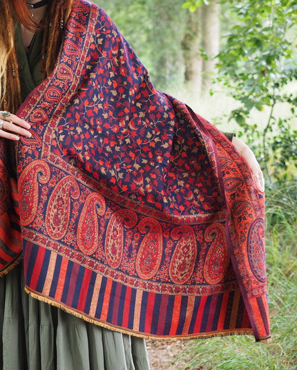 Omslagdoek Paisley Donkerblauw