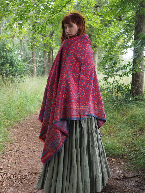 Omslagdoek Paisley Marroon rood