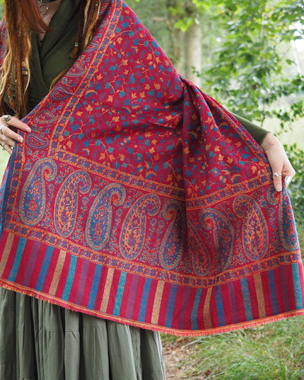 Omslagdoek Paisley Marroon rood