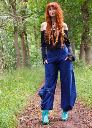 Uma Broek Rib Blauw