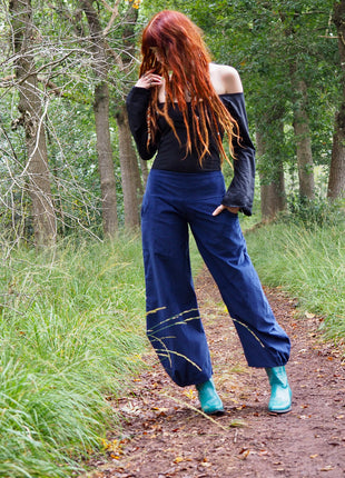 Uma Broek Rib Blauw