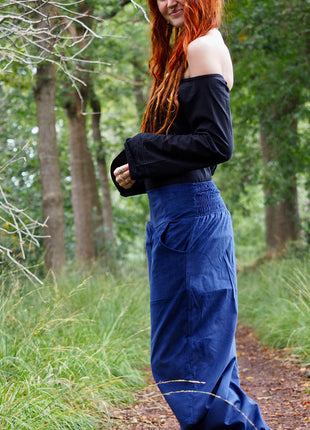 Uma Broek Rib Blauw