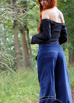 Uma Broek Rib Blauw