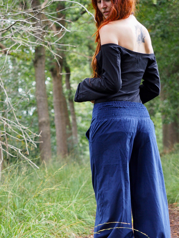 Uma Broek Rib Blauw