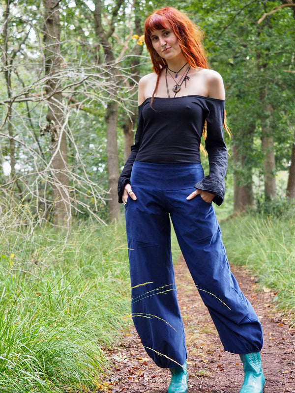 Uma Broek Rib Blauw