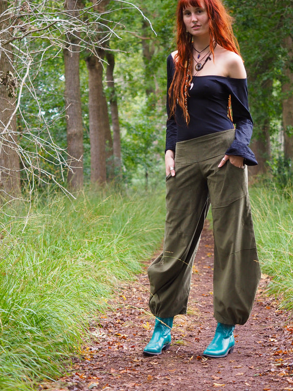 Uma Broek Rib Groen