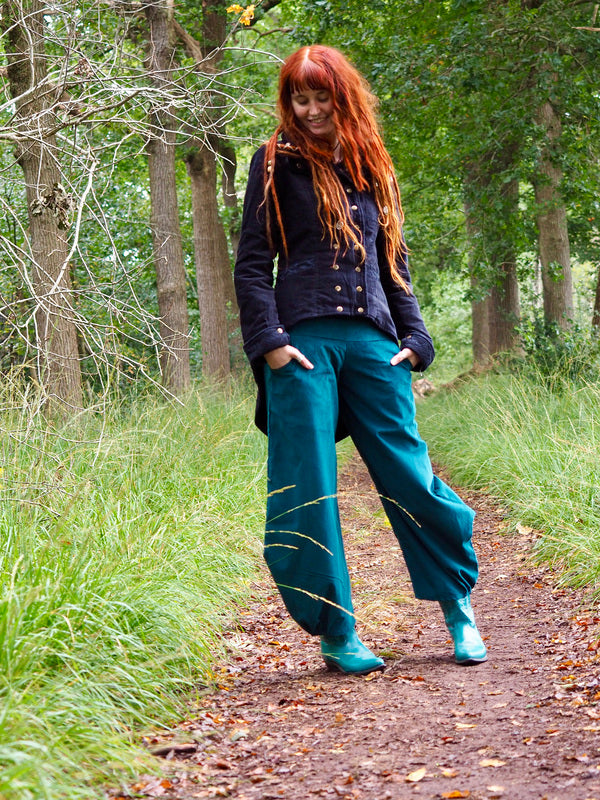 Uma Broek Rib Petrol