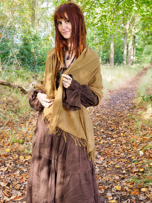 Katoenen Sjaal Middenbruin