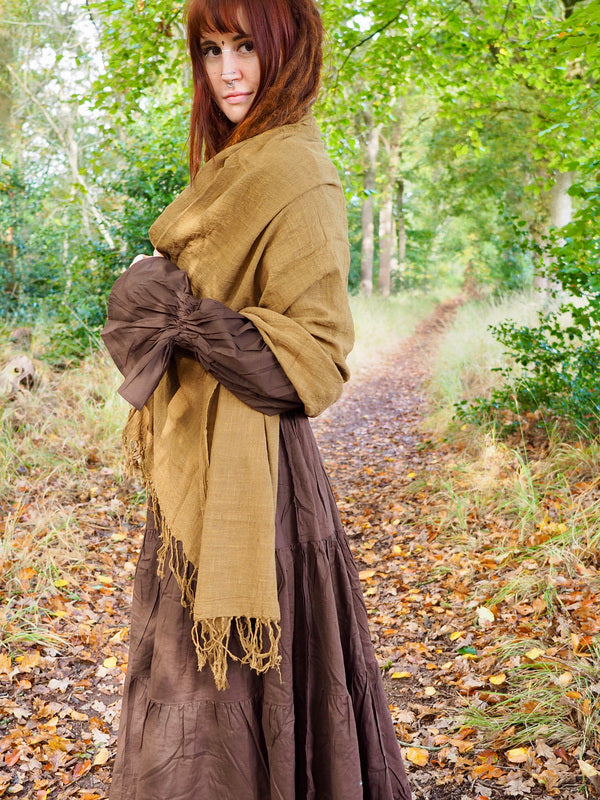Katoenen Sjaal Middenbruin