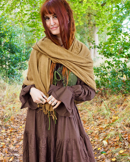 Cotton Scarf Medium Brown